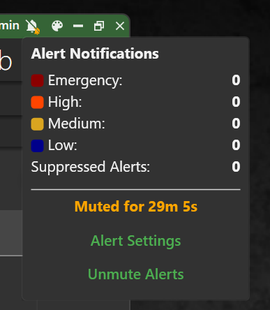 Alert Title Bar with Mute Time Left