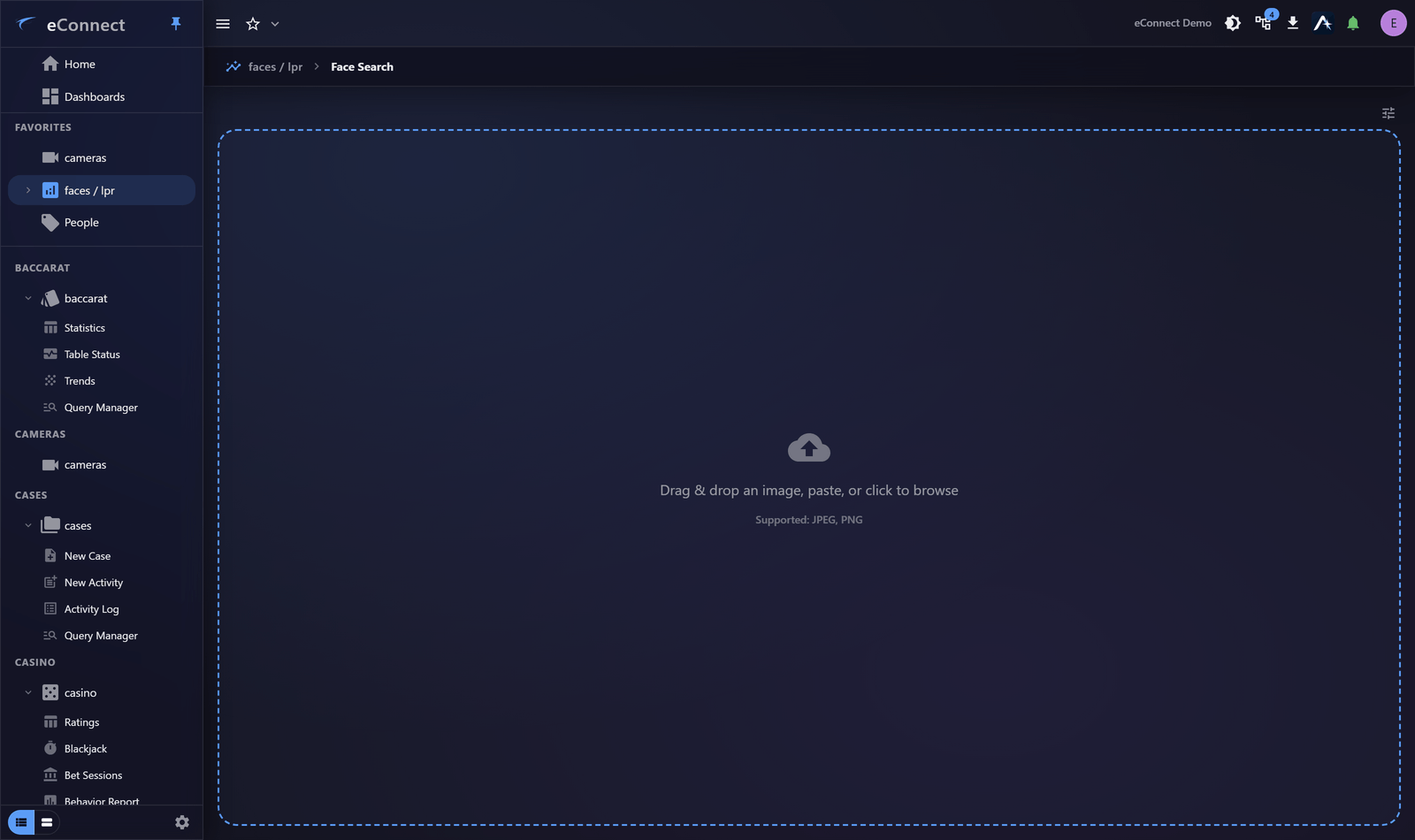 The Face Search view