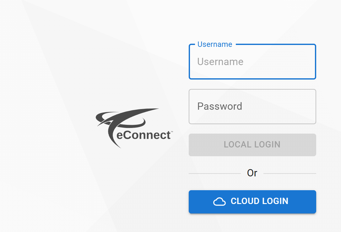 Identities sign-in page with Local Login and Cloud Login options