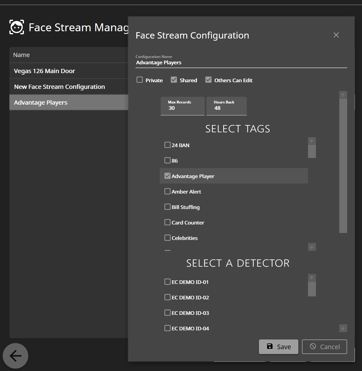 Creating new Face or Lpr Stream