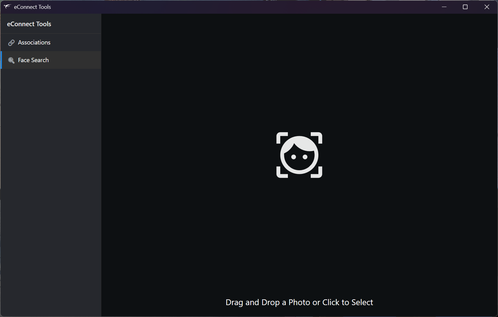 eConnect Tools Face Search — drag-and-drop photo search across all associated recorders