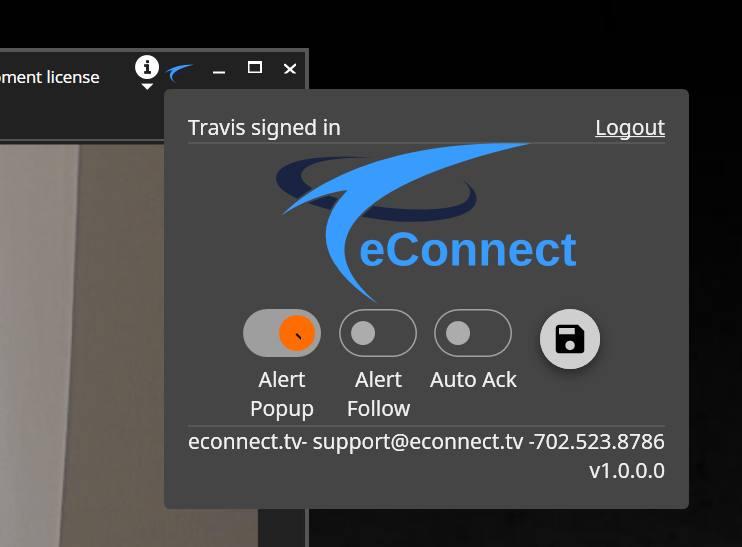 eConnect Alert Options
