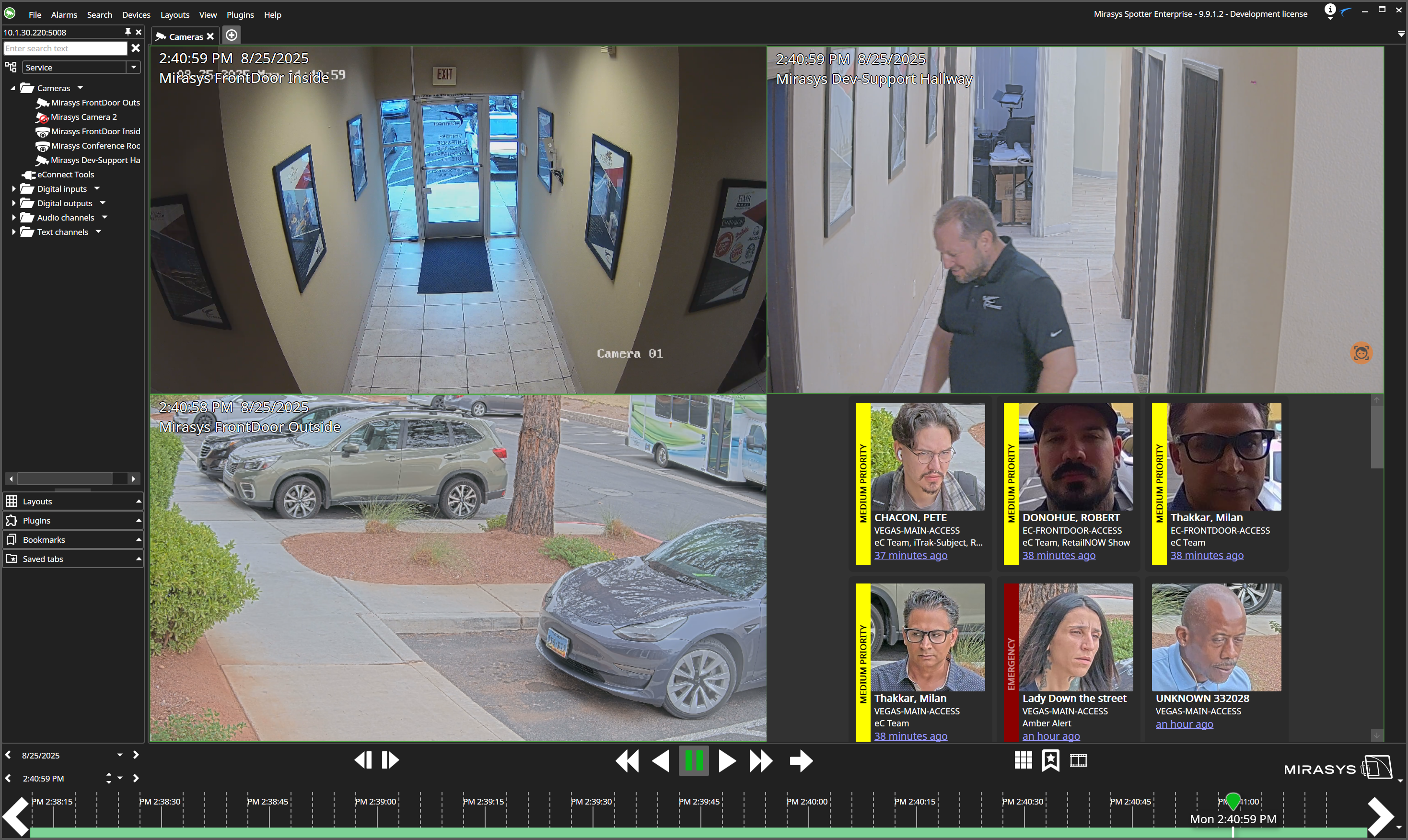 Live Streams of Face or LPR events