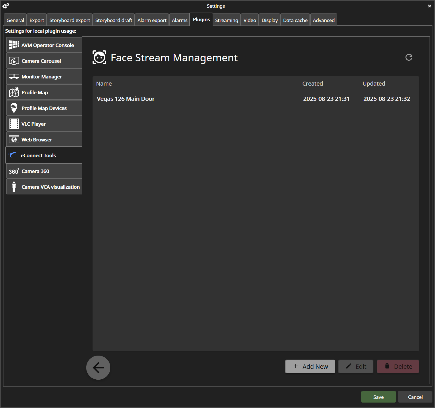 Face Stream Management