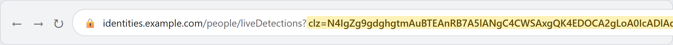 Browser address bar showing the ?clz= configuration parameter