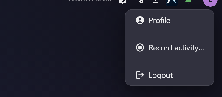 The account menu, where signing out lives