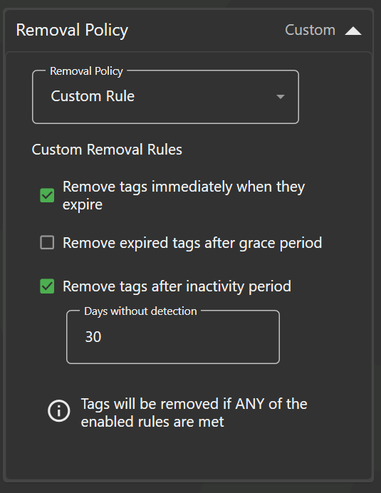 Tag Removal Options