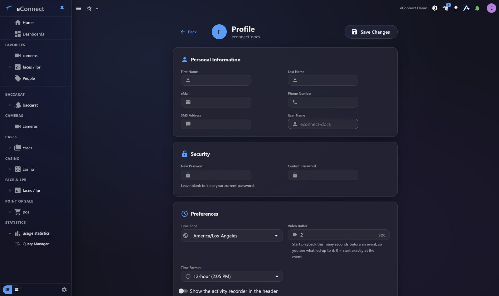 Your profile: name, contact details, time zone and preferences